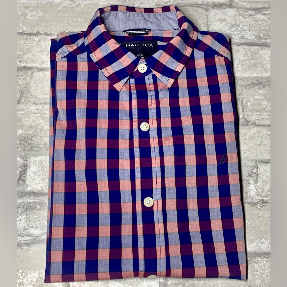 NAUTICA: Boys Short Sleeve Button Up Shirt